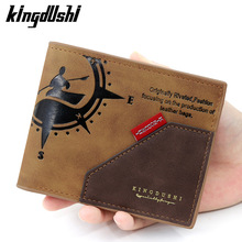 新款男士短款钱包跨境复古时尚多卡位钱夹拼接撞色拉链零钱袋钱包