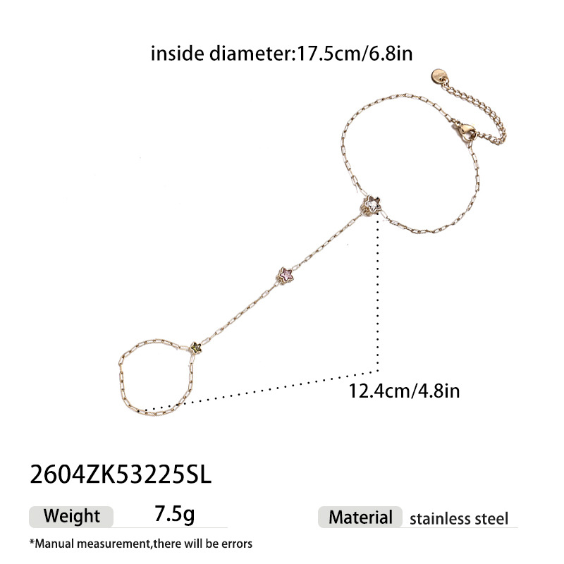 Tina Europa y los Estados Unidos acero inoxidable transfronterizo francés color Bao amor anillo de estrellas pulsera de diamantes de lujo ligera pulsera de diamantes de color