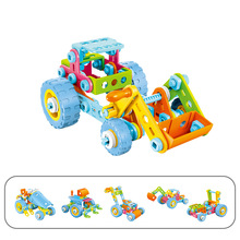 跨境STEM外贸新品 儿童diy拼装软胶积木拧螺丝幼儿园智力早教玩具