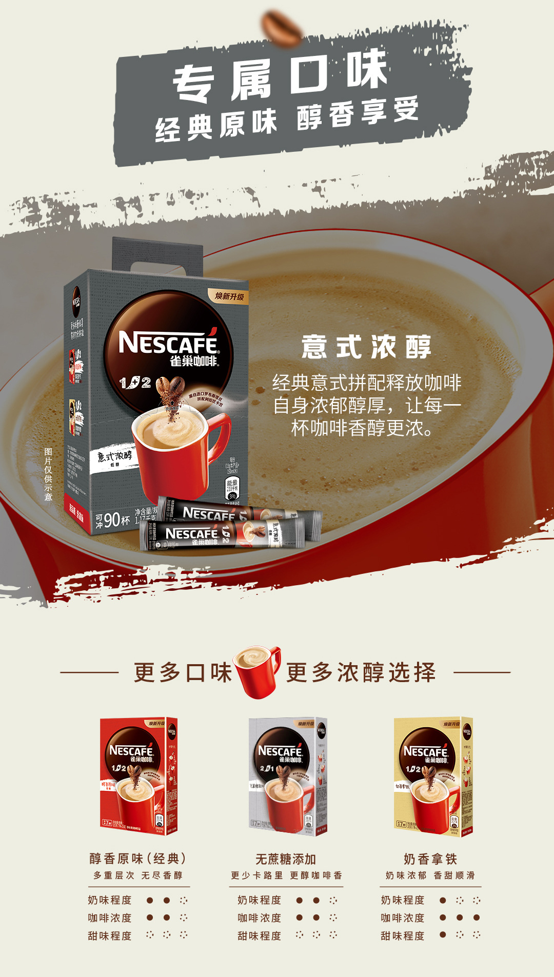雀巢速溶咖啡1+2 微研磨奶香拿铁15g×7条即溶冲调饮品提神凑单