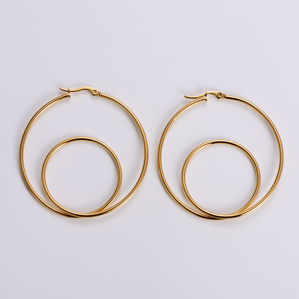 Simple Style Geometric Plating Stainless Steel No Inlaid 18K Gold Plated Earrings display picture 3