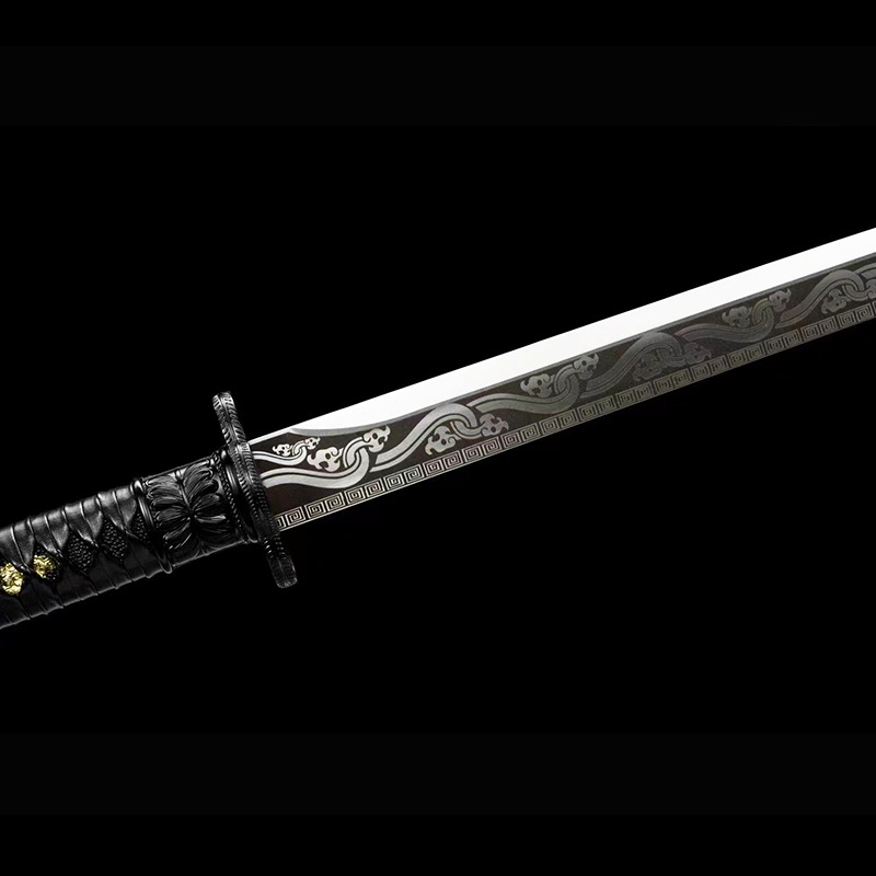 龙泉市唐横刀剑墨龙锰钢一体锻打防身长刀宝刀绣春刀冷兵器未开刃