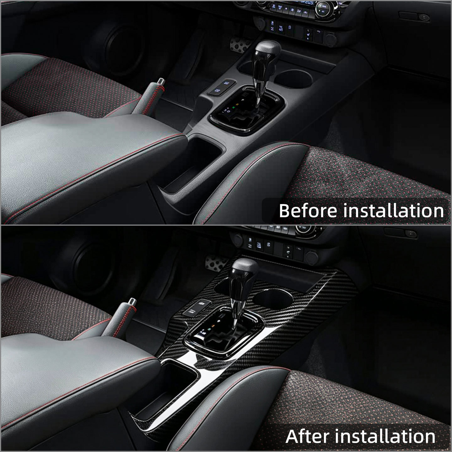 Suitable for 22 Models of Toyota Hilux Revo Center Console Cup Holder Gear Frame Gear Interior Modification Accessories