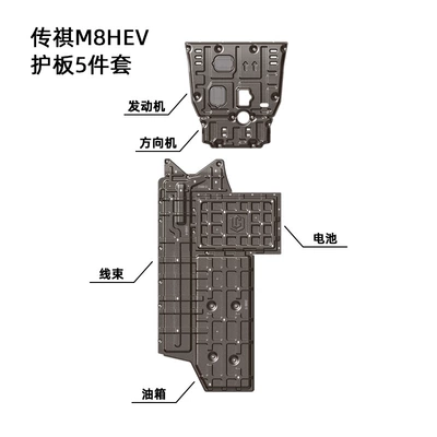 Suitable for Trumpchi M8 Master Chassis Underbody Protection Plate 2023-2026 Trumpchi M8 Engine Protection Armor (Underbody protection plate/engine baffle) - manganese-steel-2026-trumpchi-m8-hybrid-hev-five-piece-kit-engine-steering-gear-wiring-harness-battery-fuel-tank