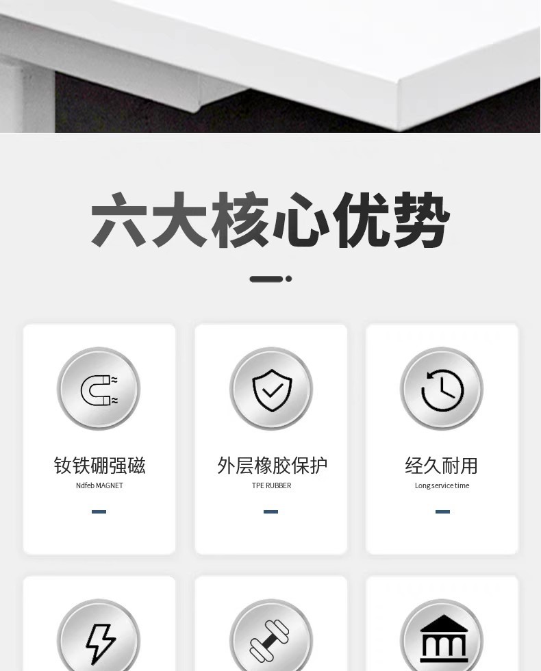 Strong Magnetic Magnet Suction Cup Powerful Magnet Round Strong Magnet Coated Magnet Led Spotlight Fixed Strong Magnetic Base