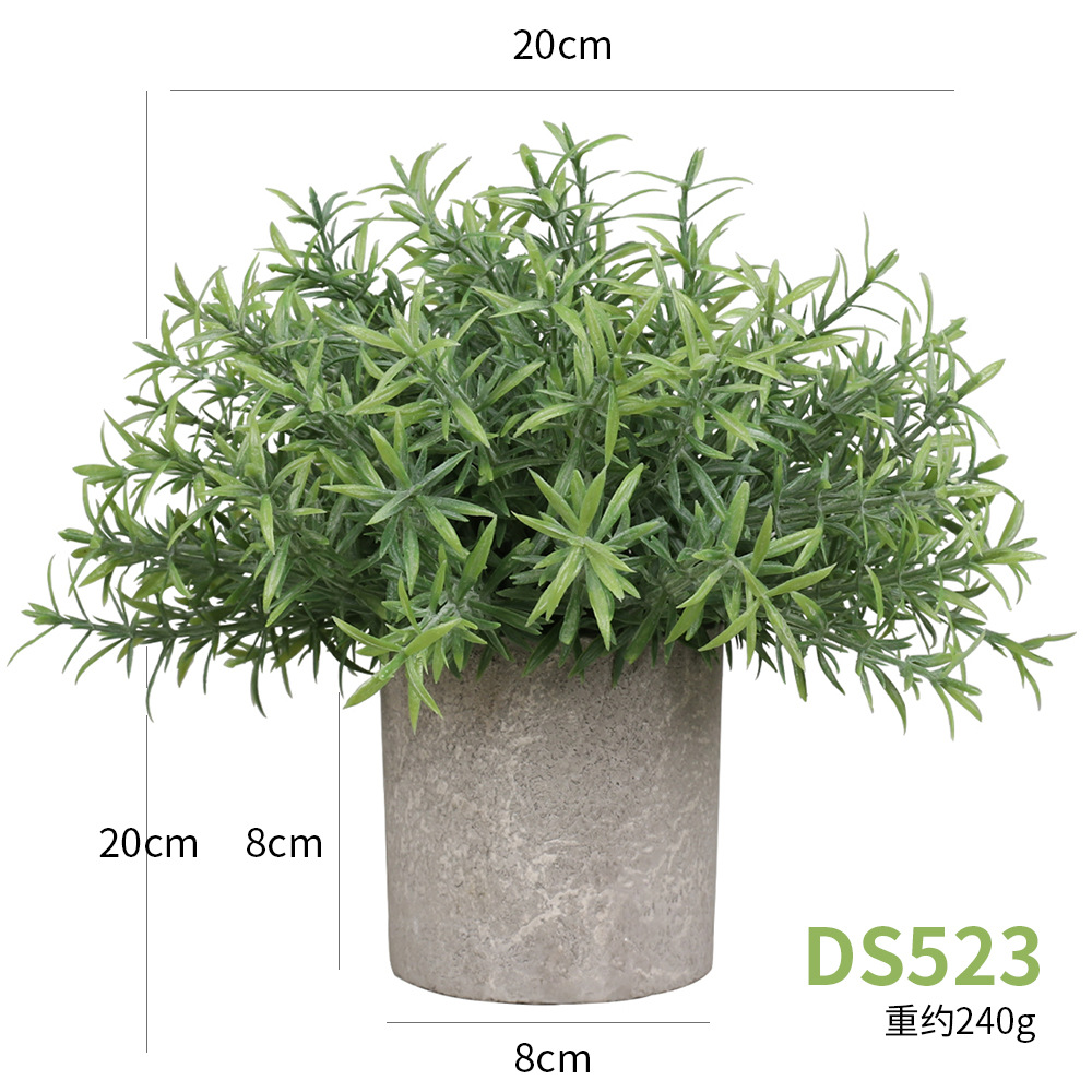 Inventario transfronterizo venta en caliente original encifrado en polvo romero maceta de mesa pulpa cilíndrica simulación de plantación verde bonsai image 6