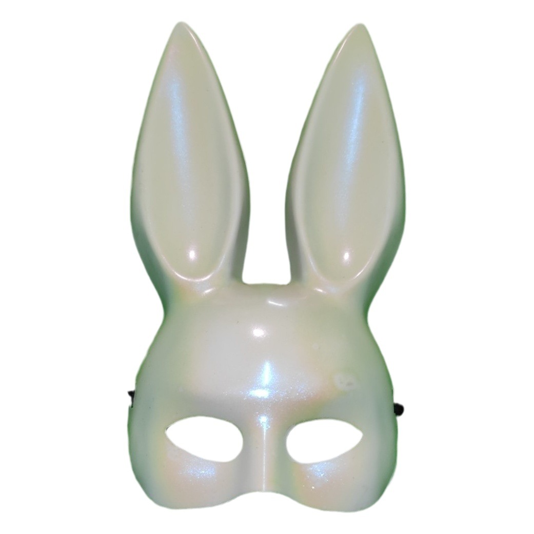 Accesorios de Disfraces de Conejita para Halloween, Media Cara, para Fiestas de Disfraces, Bares, Manualidades, Conejo Colorido Galvanizado