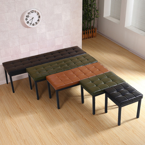 Office chair sofa long bench narrow shoe changing makeup square minimalist dressing room nail salon home iron J^