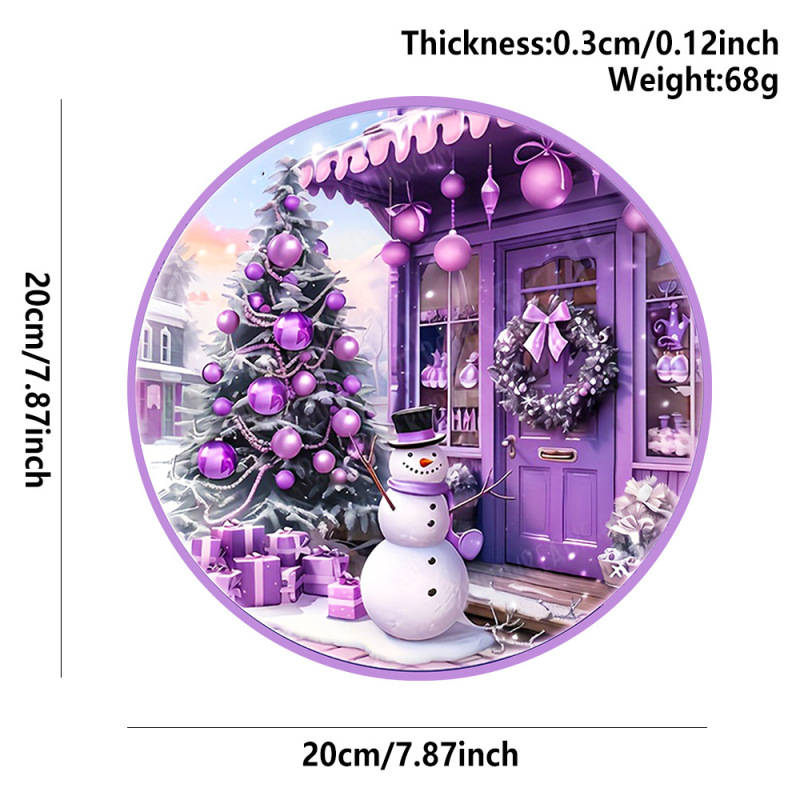 現物クリスマス装飾品ペンダント木製看板シリーズサンタクロース雪だるまヘラジカ円形標識表札|undefined