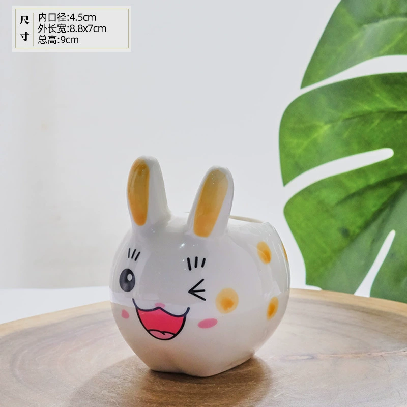 Succulent plant cartoon carved cement hand -painted flower pot desktop pallets wholesale