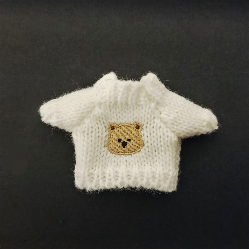 Venta caliente perro cabeza 14cm muñeco de peluche suéter colección de accesorios de ropa rabu ropa spot al por mayor