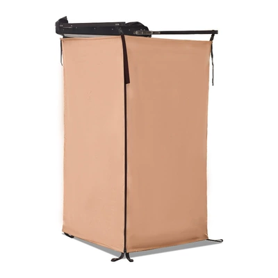 Portable Outdoor Shower Tent, Single-Person Folding Thickened Waterproof Car-Side Changing Room Tent (Avtomobil dam çadırları) - double-sided-khaki-shower-tent-without-cover-packing-size-1061313cm