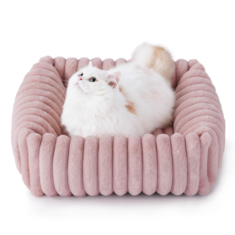 新しいペットの巣、猫の巣、ウサギのぬいぐるみ、冬暖かいペットソファ、犬のベッド、快適な猫のクッション、犬小屋、ペットの巣|undefined