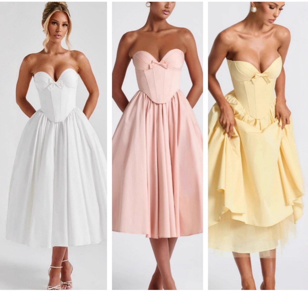 Foreign Trade Pure Color V Neck Tube Top Dress Sexy Backless Fishbone Corset Slim Princess Style Lace Puffy Dress Trendy