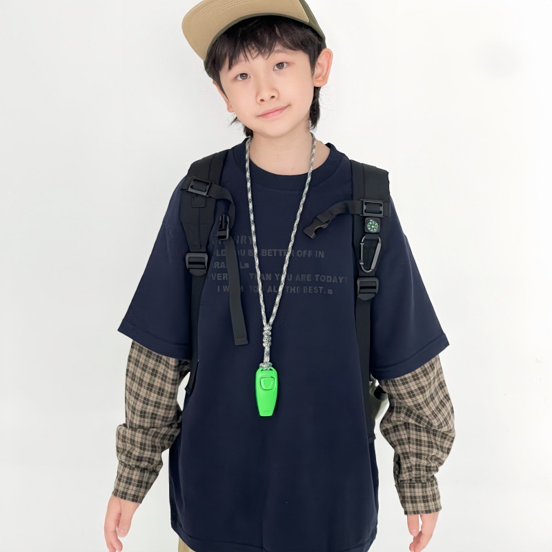 Children's Sweatshirt 2025 Autum New Style Boys' Medium and Large Kidsren's Fake Two-Piece Pullover Sweatshirt Plaid Splicing Trendy Sweatshirt