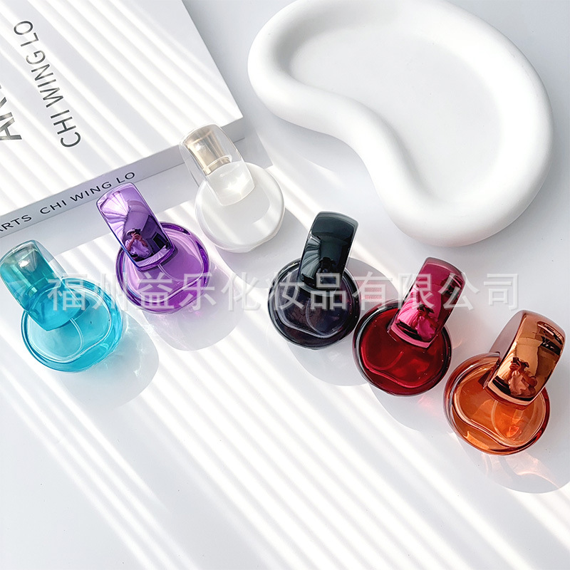 现货螺口香水瓶分装瓶按压喷雾玻璃空瓶30毫升彩色化妆品小样瓶子