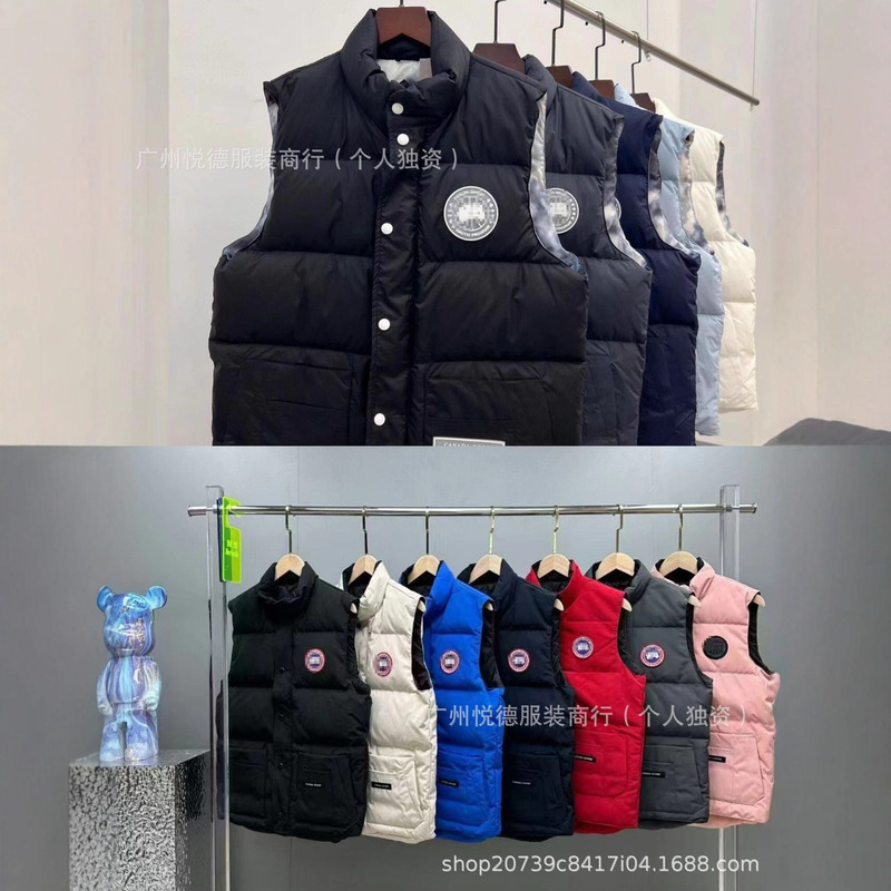 Cross-Border Oversized Goose down Vest for Men and Women, Short Style, Canadian Classic Style, Thickened and Warm