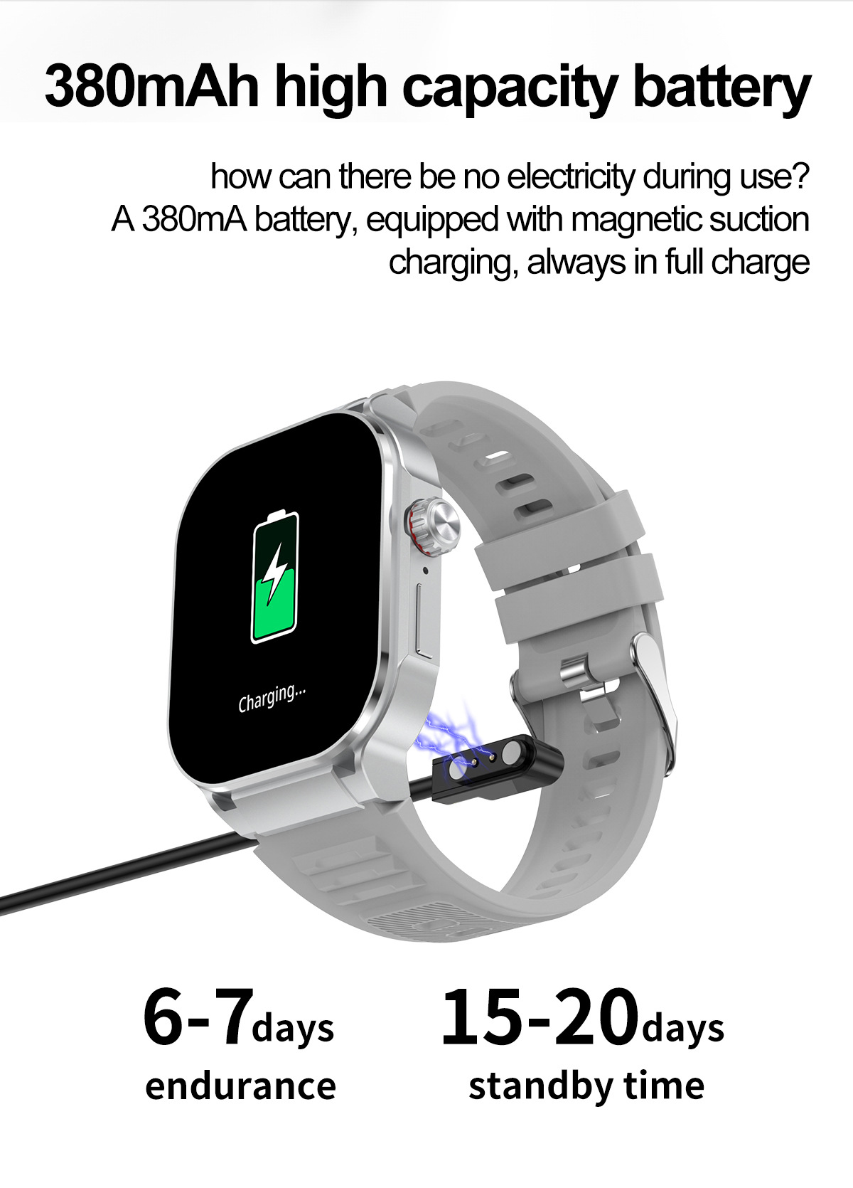 Reloj inteligente G40 de 2,1 pulgadas con pantalla cuadrada Bluetooth para exteriores_voghion.com