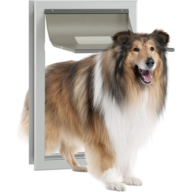 Factory Wholesale Heavy-Duty Aluminum Frame Pet Door with Large Opening for Dogs, Free Two-Way Entry, Cat and Dog Door Curtain, Pet Supplies Cross-Border