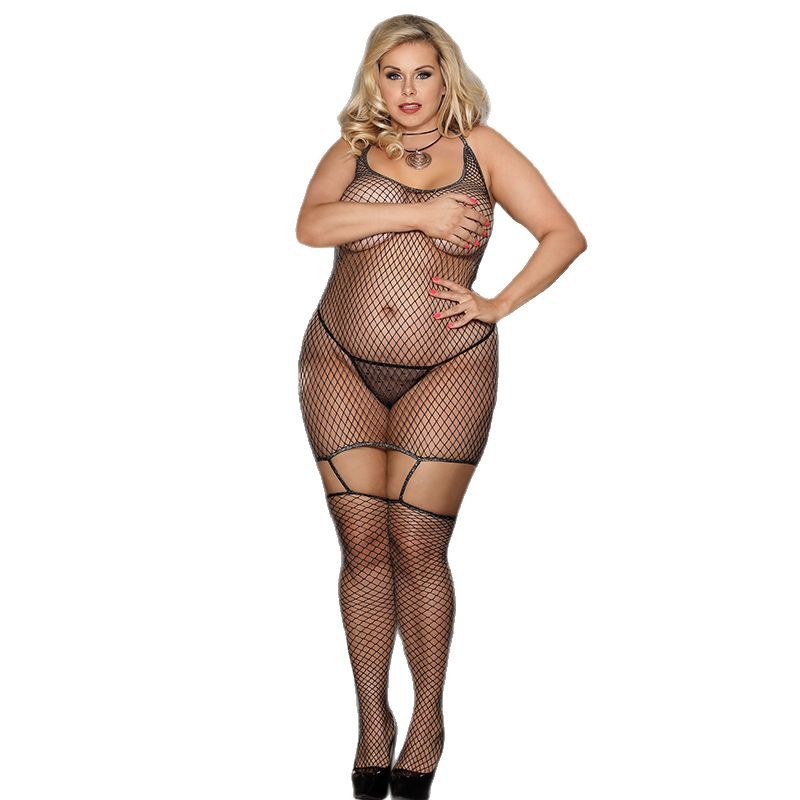 Europa y América lencería sexy de las mujeres sexy de una sola pieza calcetines hueco abierto-end Halter malla ropa Amazon AliExpress suministro 3239