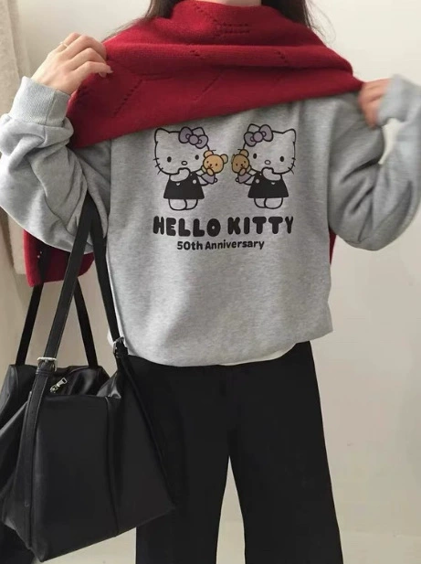 Quality warm warm sweatshirt, cartoon long-sleeve, oversize