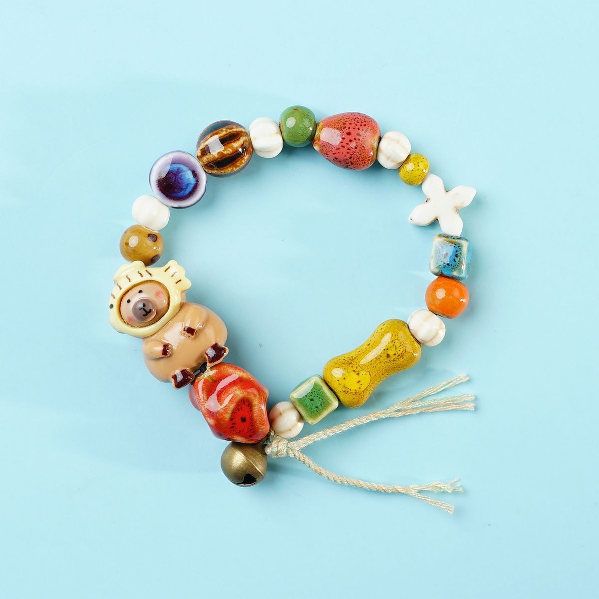 Jingdezhen pulsera de cerámica de verano mujer alta sensación galletas serie de gatos nicho diseño universal pulsera alta sensación