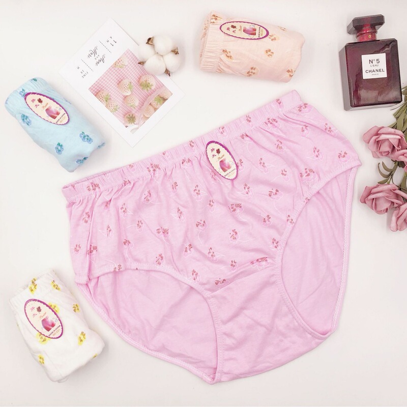 Women's Cotton Plus Size Briefs Comfortable Breathable Printed Briefs for Women