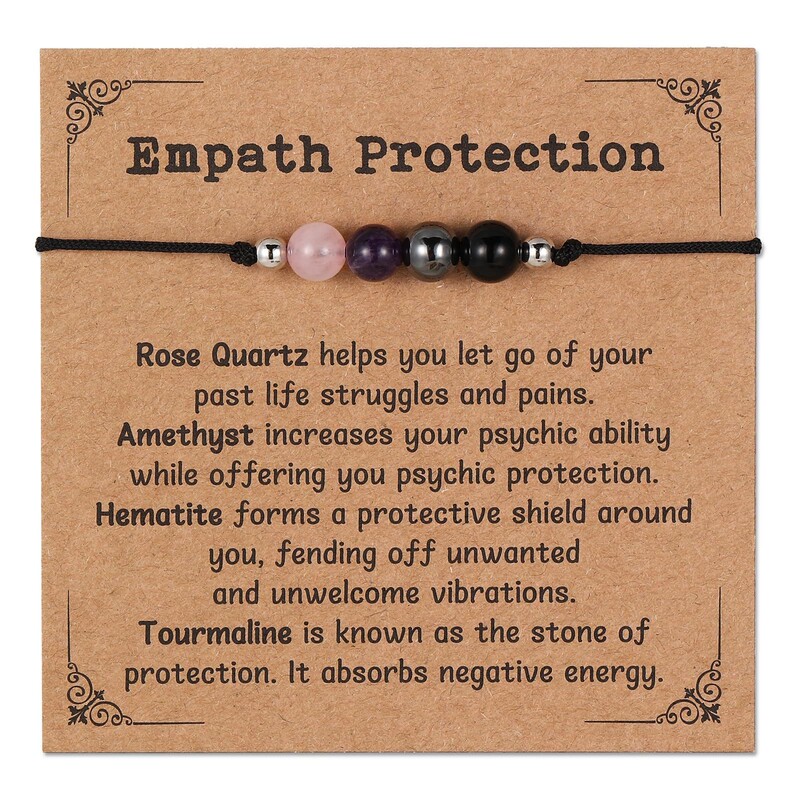 Healing Crystal Braided Crystal Bracelet Single Strand Citrine Amethyst Triple Protection Bracelet Crystal Single Strand Bracelet