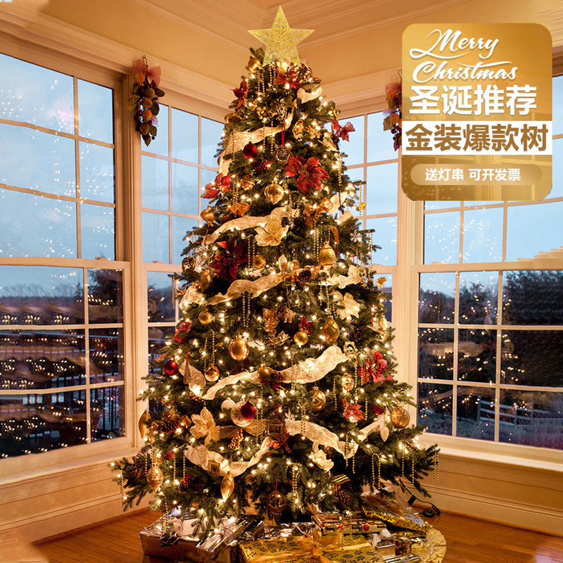 Christmas large Square shopping mall 1.5m/1.8/2.1/5/6 m luxury with decorative encryption Christmas tree with lights