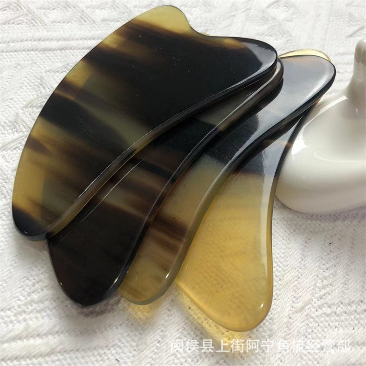 Horn Gua Sha Scraping Board Set Dolphin Heart Triangle Shapes Facial Massage Tool 9.5x5.5cm specifications