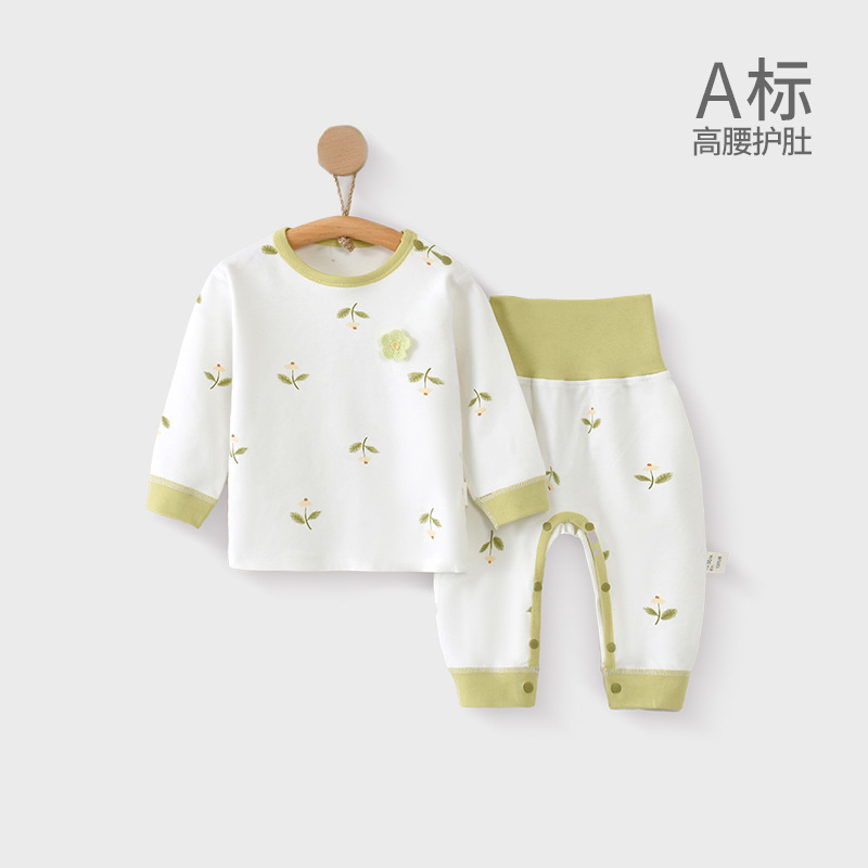 초록색 꽃 자수 숄더 스트랩