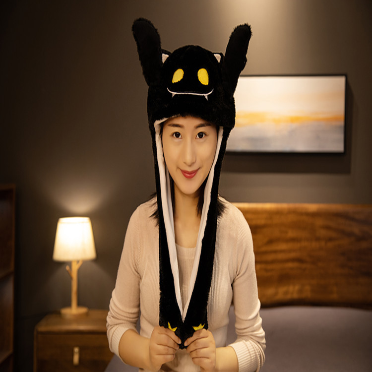 Las lindas celebridades de Internet de Halloween pellizcan las orejas y se mueven el sombrero de la oreja del conejo, la gorra del airbag del diablo de la calabaza