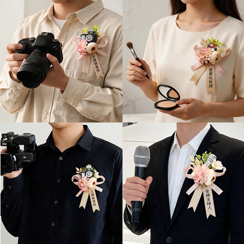 Wedding boutonnieres, Four Diamonds gold medal photography series boutonnieres, high-end host boutonnieres, complete collection of ribbon boutonnieres Wedding boutonnieres, Four Diamonds gold medal photography series boutonnieres, high-end host boutonnieres, complete collection of ribbon boutonnieres