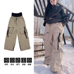 氷度アウトドアカップル服スポーツ突撃帽子スキーセットバイオレットアメリカ重工雪地耐磨耗ズボン
