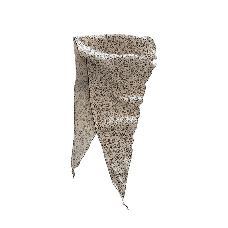 Turbante de verano pastoral primavera y verano nuevo estilo pequeño fresco retró personalidad protector de cuello decoración bufandas correa de cabello toallas triangulares para el cabello