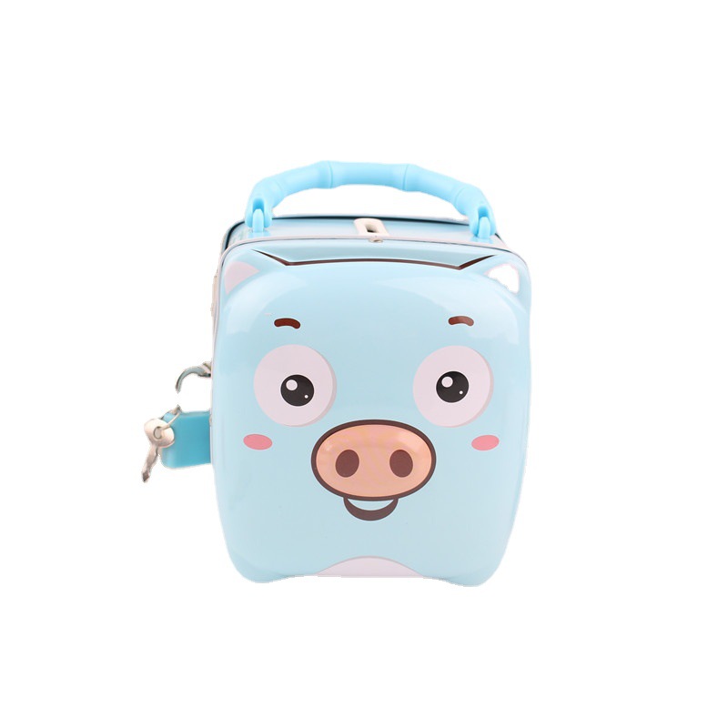 Cerdo de los niños de dibujos animados bebé alcancía con cerradura estudiante resistente a la caída alcancía jardín de infantes vacaciones Premio alcancía