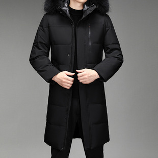 Factory over-the-knee middle-aged and elderly grandpa down jacket men's coat dad wear long cross-border wholesale work clothing thickened