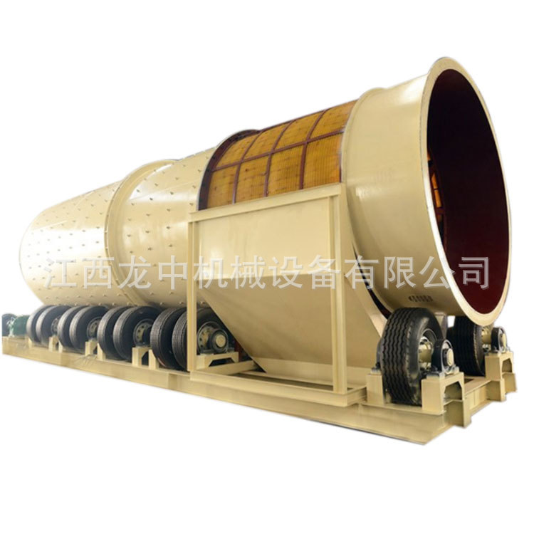 砂石场洗泥石筛分一体机 轮胎驱动圆筒洗矿机 大型滚筒式洗石机