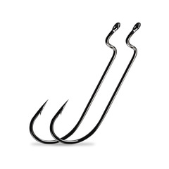Thin shank narrow belly curved hook lure hook curved hook narrow belly black nickel thin shank Texas rig lure small hook fishing lure saltwater fishing