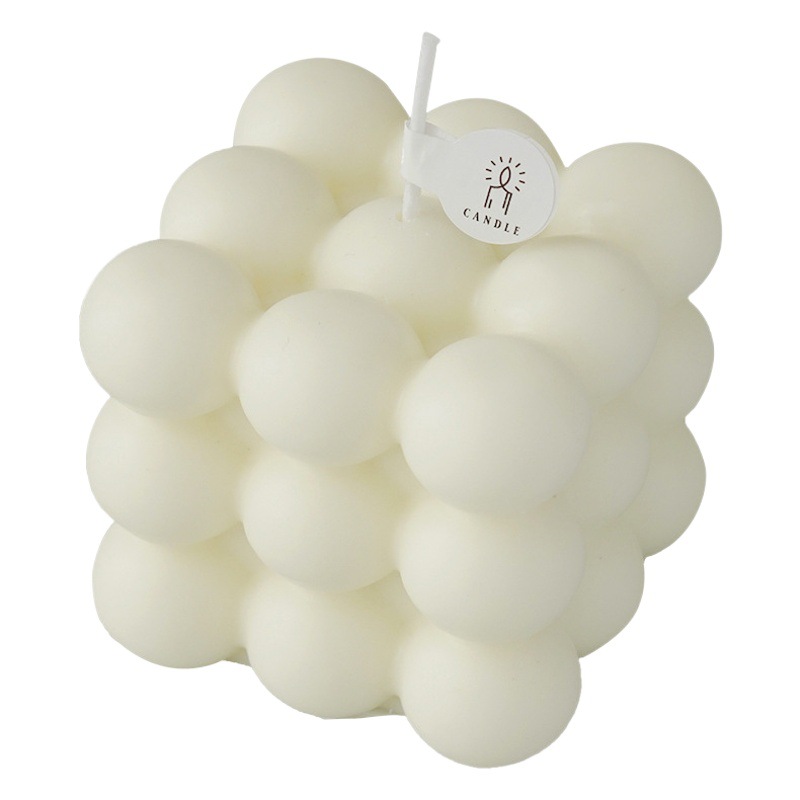 Rubik Cube aromaterapia vela regalo venta al por mayor cera de soja decoración geométrica blanca vela fragancia vela