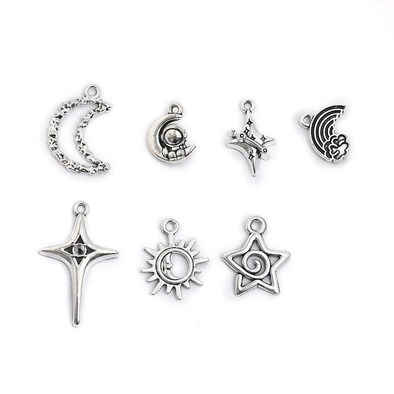 Оптовая продажа древних ветров звезды луны звезды луны солнце радуга подвески DIY ювелирные аксессуары из бахромного сплава