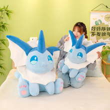 宠物小精灵雷伊布与水伊布毛绒公仔火伊布坐姿毛绒玩具跨境批发