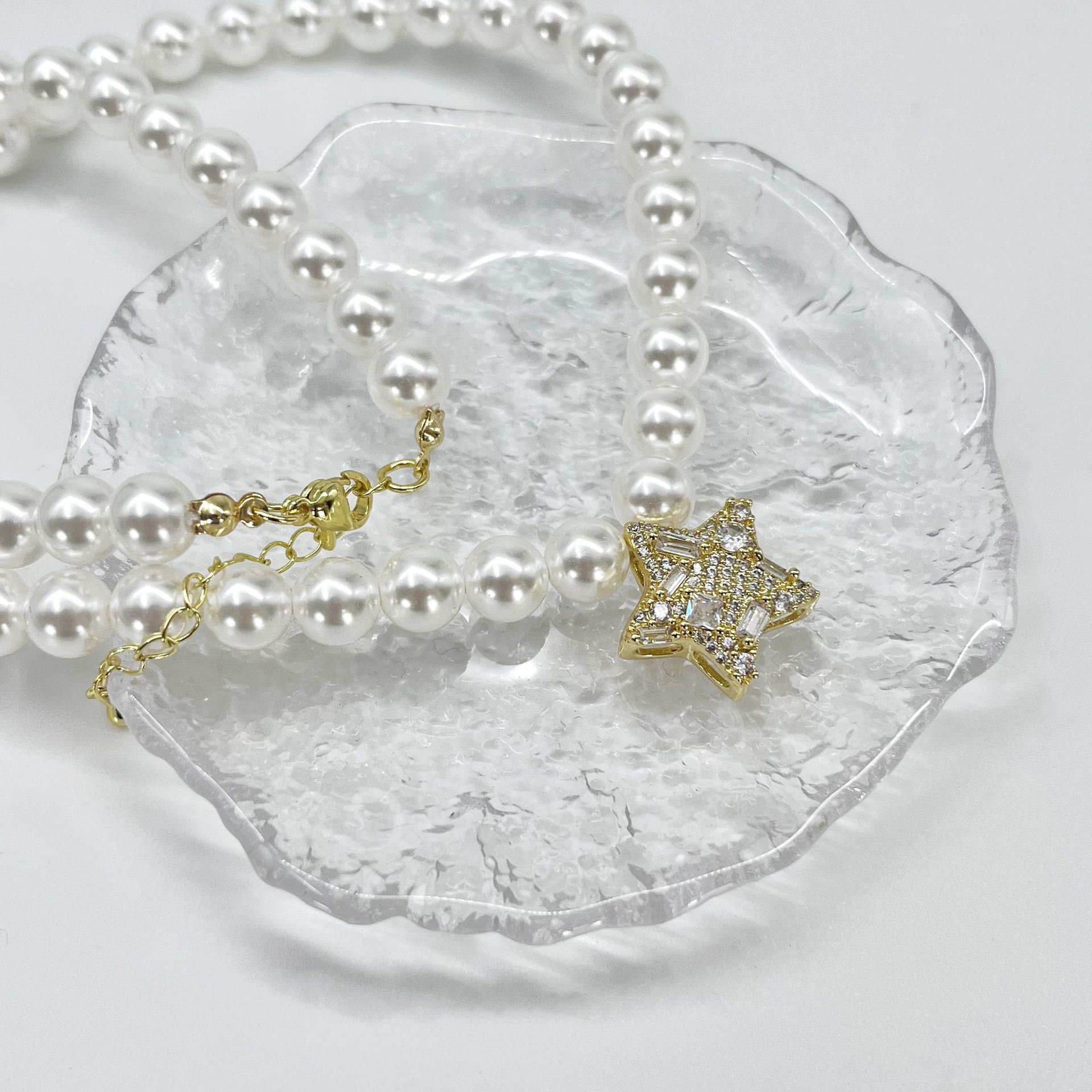 Daily, Date Occasion Imitation Pearl Copper Elegant Star Heart Shape Pendant Necklace