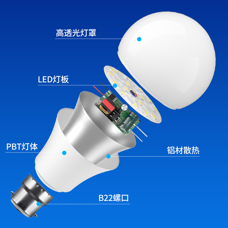 B22 bombilla de cuchilla de estilo antiguo bombilla de lámpara eléctrica lámpara doméstica lámpara de ahorro de energía amarillo cálido súper brillante 5w7w