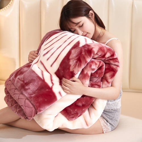 Raschel Blanket New Thick Blanket Manufacturer Cover Blanket Winter Double Layer Wedding Bedding Wholesale Blanket