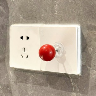 Little Red Book Same Style Creative Rocker Ball Switch Sticker Modern Simple Red Ball Switch Decorative Small Ornaments Wall Sticker Panel