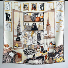 斜纹真丝！中古衣帽间桑蚕丝丝巾女春秋季斜纹绸大方巾围巾披肩