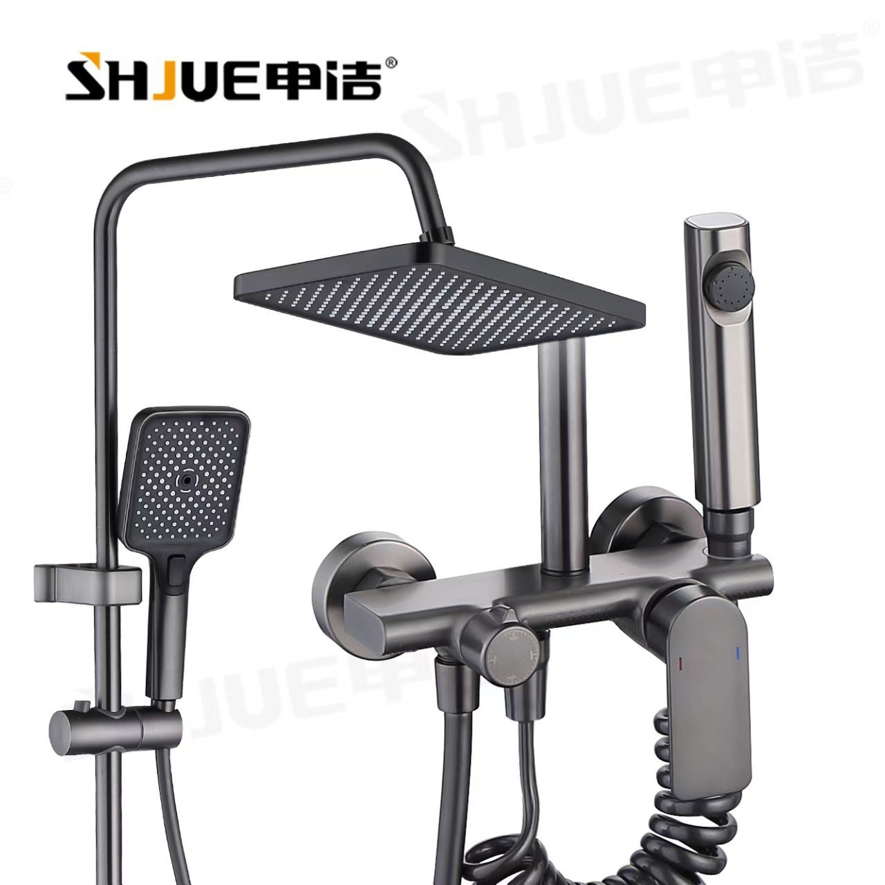 Mayorista simple bronce moderno cuatro series ducha de ducha de ducha de baño presurizado casero ducha de ducha de ducha de un conjunto completo