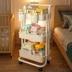 批發嬰兒用品置物架小推車落地多層廚房新生兒臥室移動零食收納儲