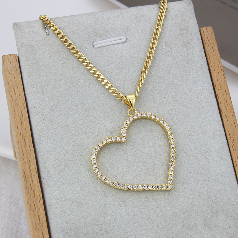 INS Europe and America Cross Border E-Commerce Inlaid Zirconium Elegant Heart Pendant AliExpress Spo